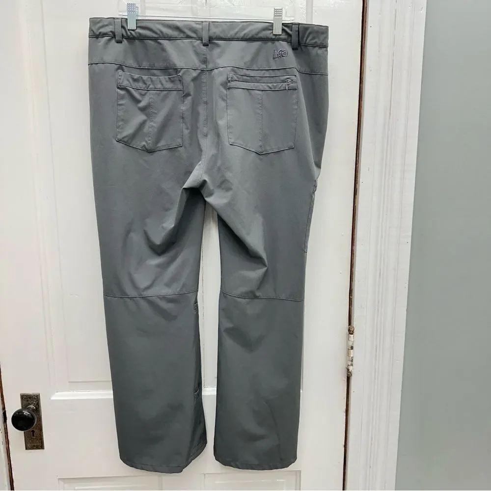 REI Hiking outdoor adventure pants women's 16. adjustable waist lightweight gray